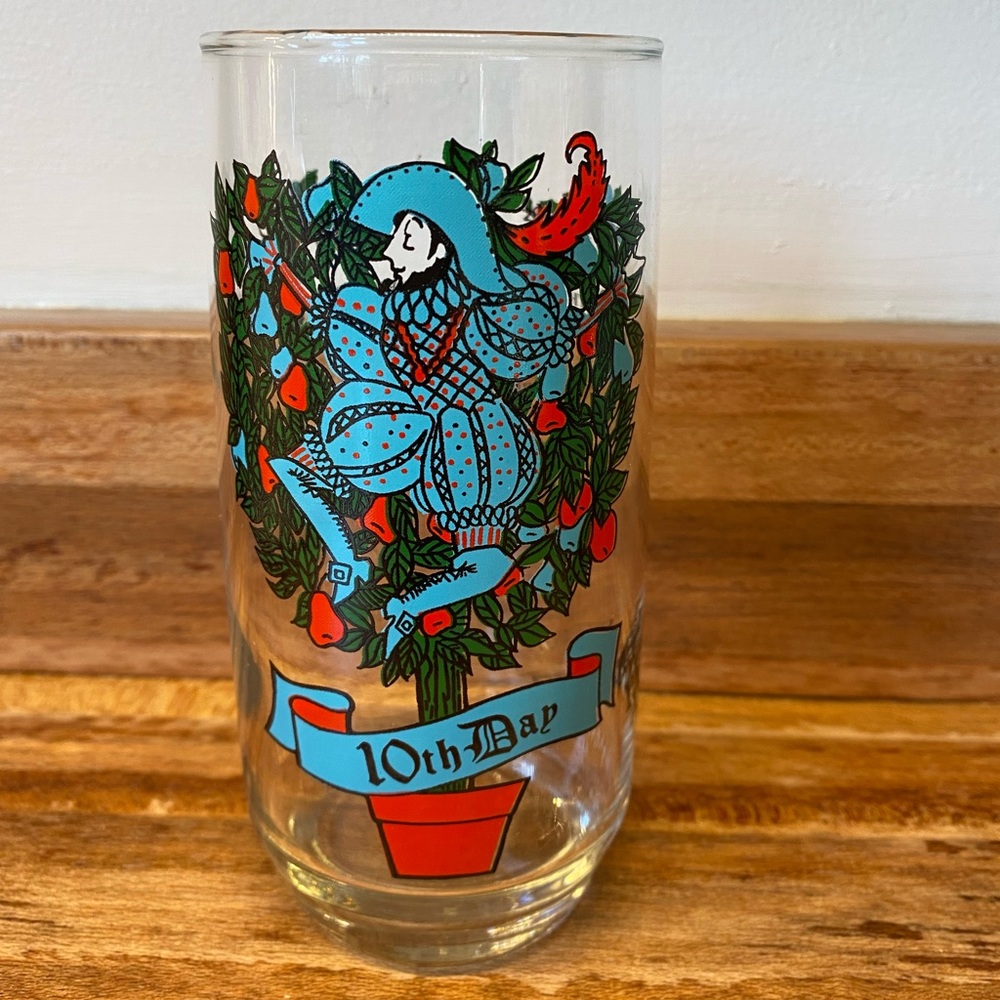 Pepsi Vintage Anchor Hocking 12 Days of Christmas Glass 10th Day Lords A Leaping
